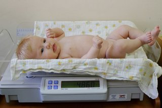 Weighing baby