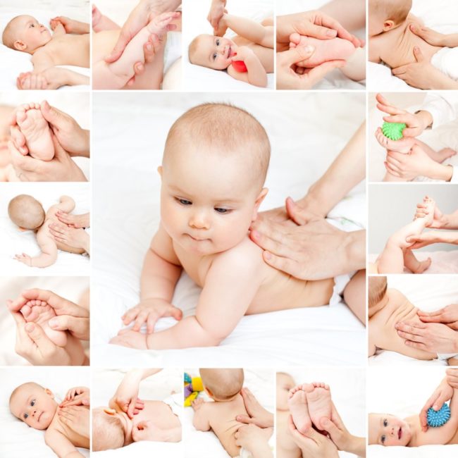 Техника массаж новорождённому ребёнку на разные части тела