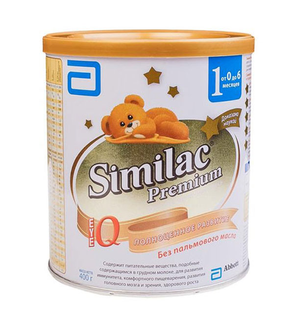 Детское питание Similac Premium включает пребиотики и пробиотики, которые нормализуют пищеварение малыша