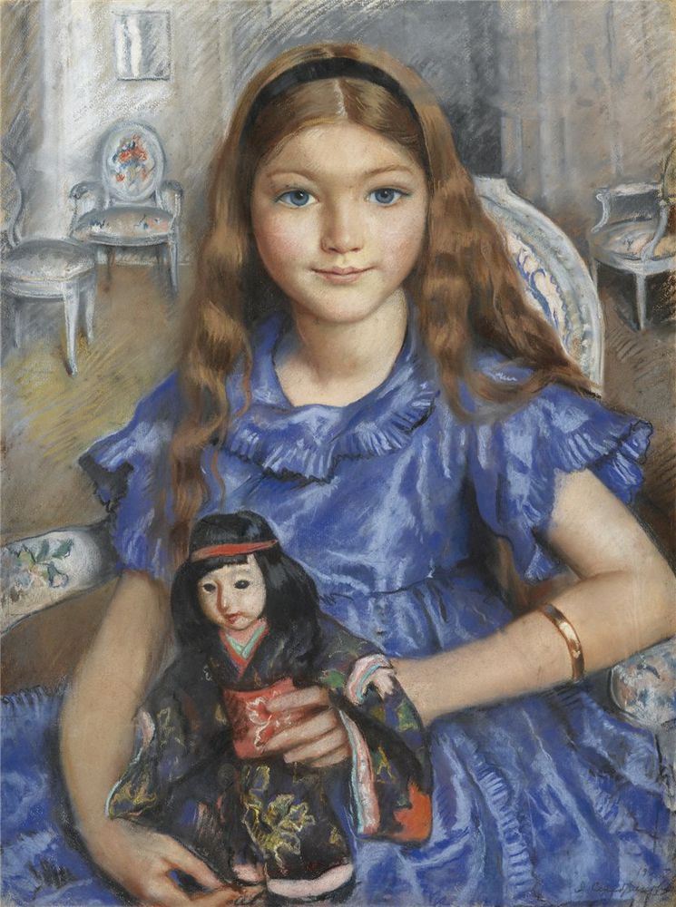 Девочка с куклой. Подборка живописи и графики из 36 картин, фото № 13