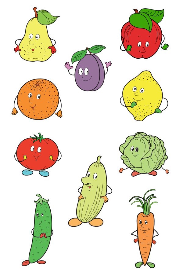 Нарисованные картинки фрукты для детей 007