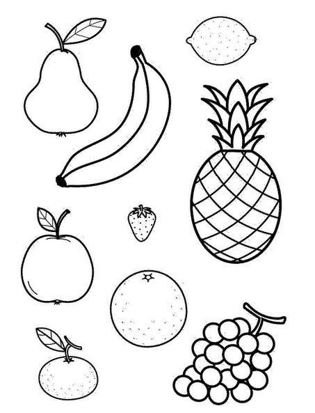 Нарисованные картинки фрукты для детей 012