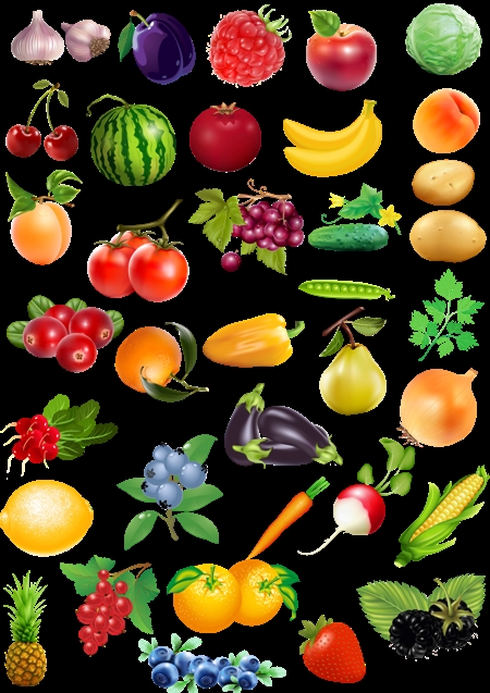 Нарисованные картинки фрукты для детей 016