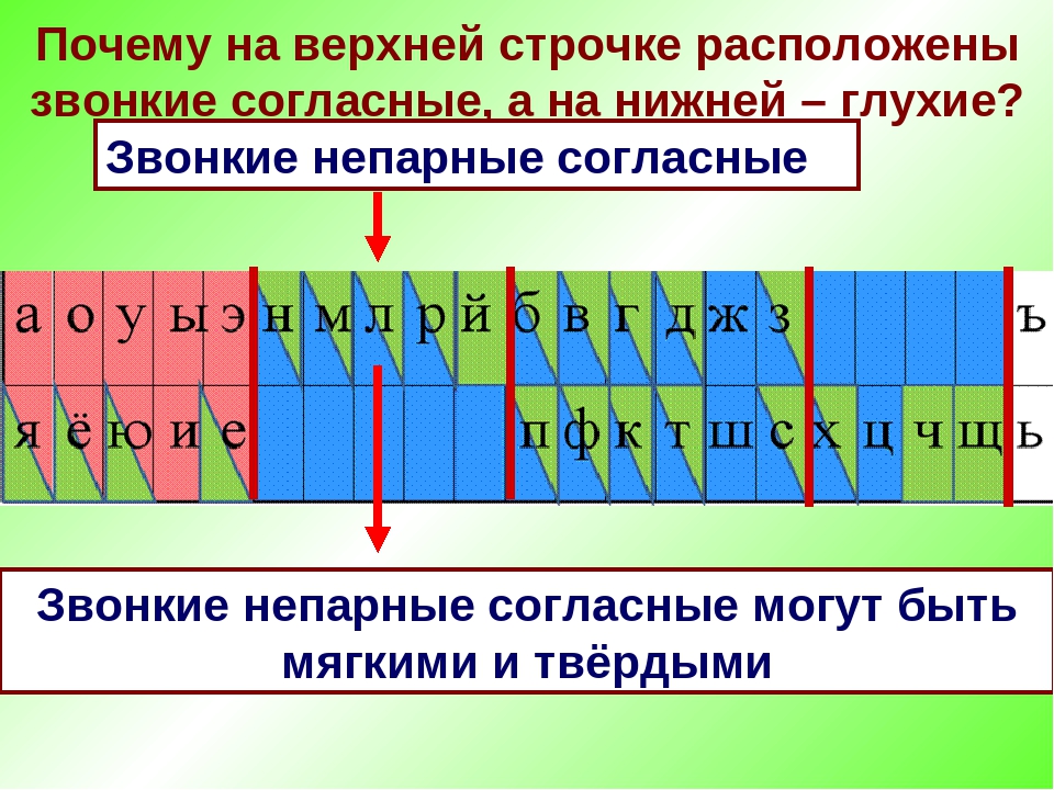 Как обозначаются глухие и звонкие согласные на схеме