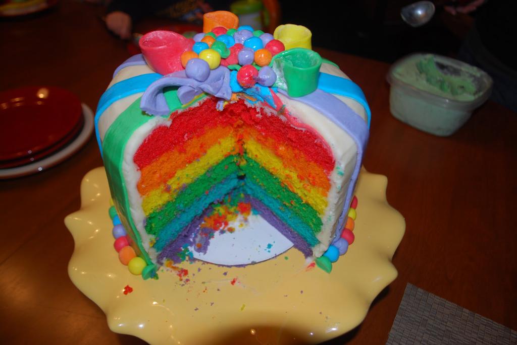 Торт-радуга для девочки на 4 года