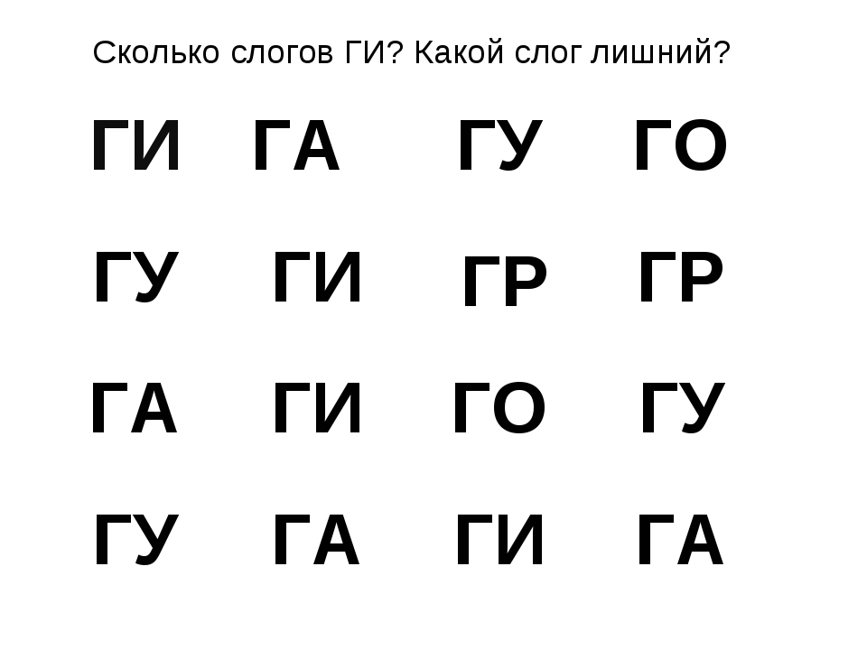 Слоги с буквой б. Слоги с буквой г.