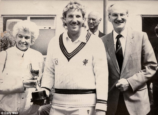 Family matters: Sir Ian Botham in his younger days with his mother Marie, and father Les, who suffered from Alzheimer