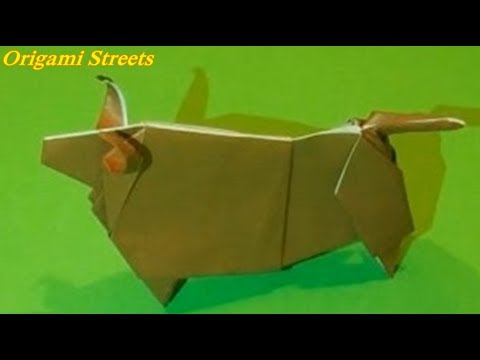 Как сделать оригами. Оригами бык из бумаги.