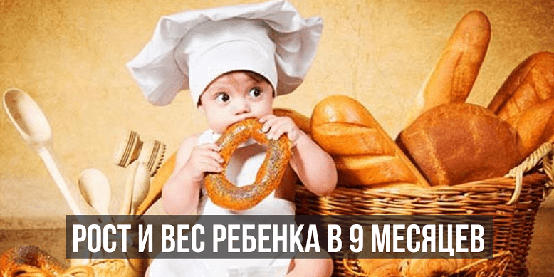 Рост и вес ребенка в 9 месяцев