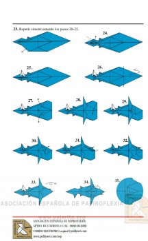Схема сборки акула оригами