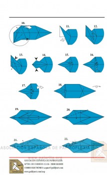 Схема складывания акулы оригами