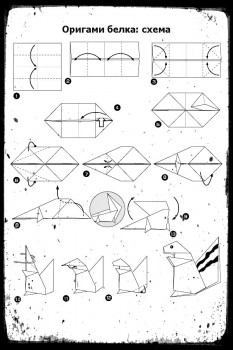 Как сделать оригами Белку схема сборки