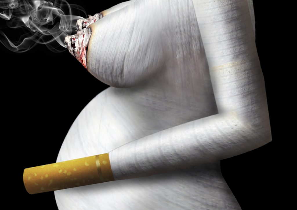 Схема как курение отравляет грудь женщины
