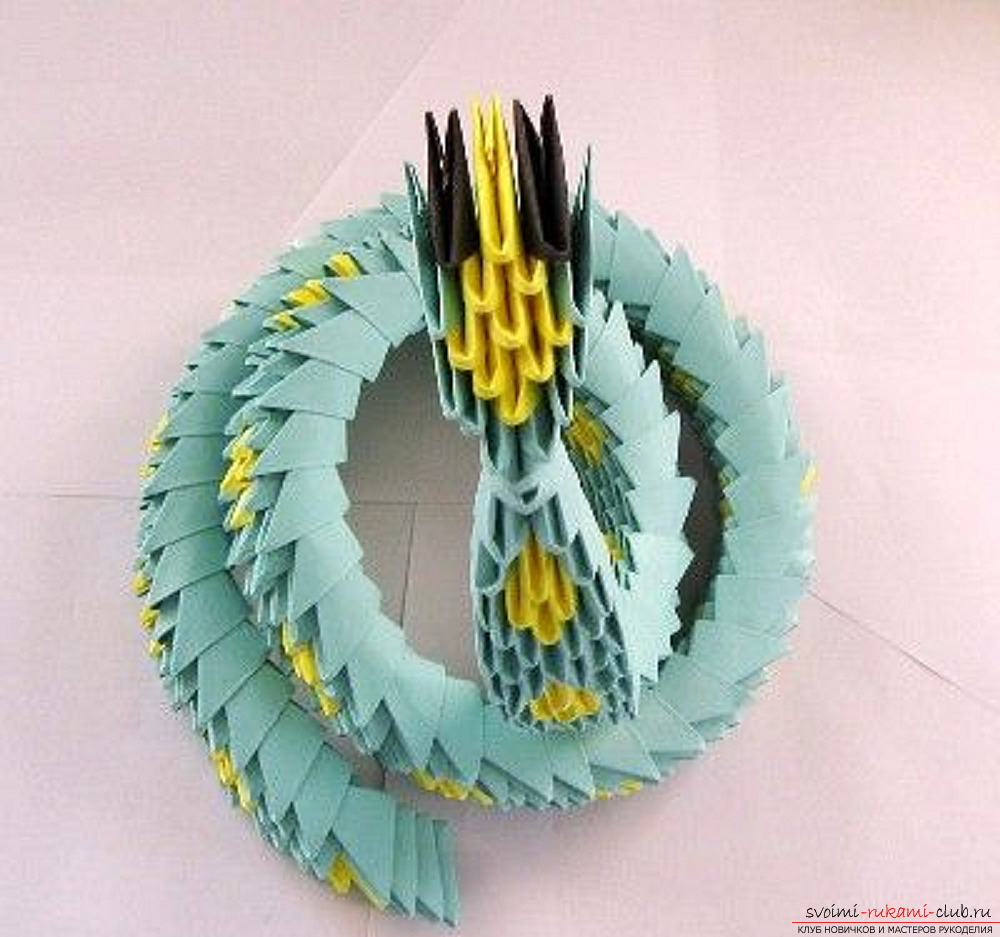 модульное оригами змея. Фото №46