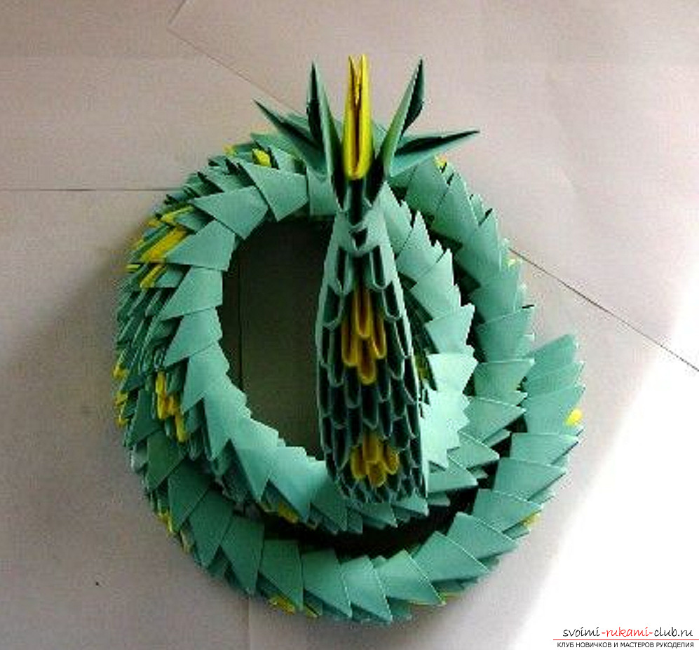 модульное оригами змея. Фото №42