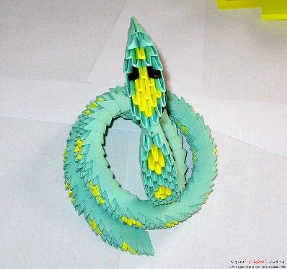 модульное оригами змея. Фото №37
