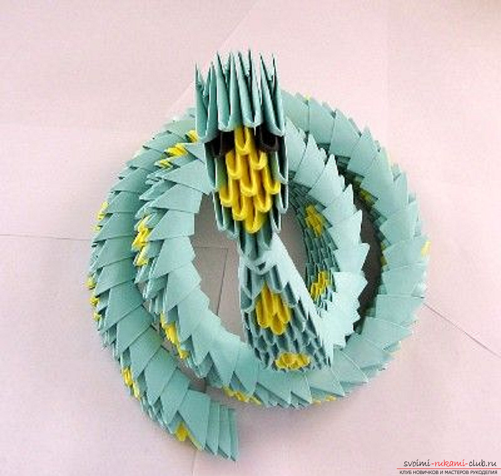 модульное оригами змея. Фото №34