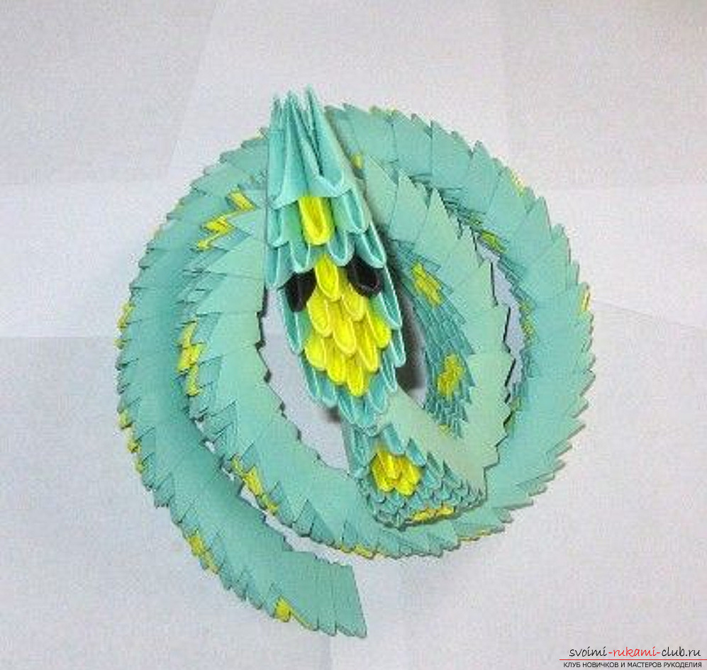 модульное оригами змея. Фото №36