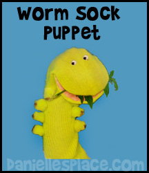 Tomato Worm Sock Puppet Craft for Sunday School www.daniellesplace.com