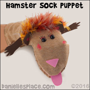 Hampster Sock Puppet from www.daniellesplace.com